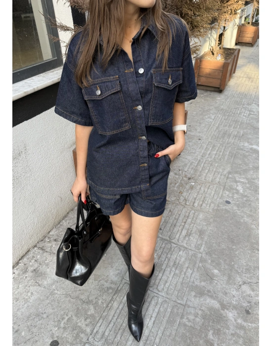 Denim Şortlu Takım