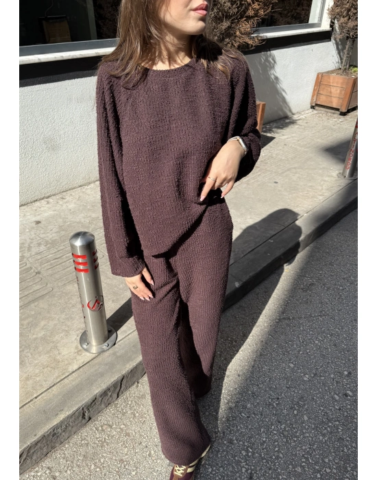 Sweat Pantolon Kahve Takım