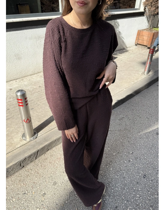 Sweat Pantolon Kahve Takım