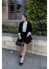 Keten Astarlı Ceket Siyah