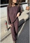 Sweat Pantolon Kahve Takım