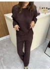 Sweat Pantolon Kahve Takım