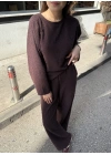 Sweat Pantolon Kahve Takım