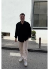 Tensel Oversize Siyah Gömlek