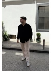 Tensel Oversize Siyah Gömlek