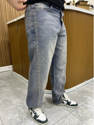 Nakış Detaylı Kot Pantalon