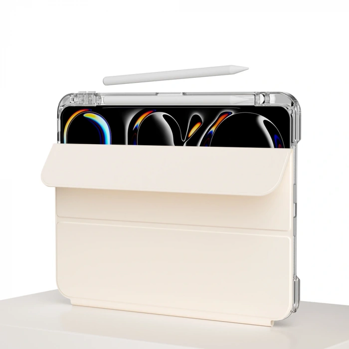 ​​Apple iPad Pro 13 2024 Kılıf Magnetik Ayrılabilen Airbagli Zore Sliding Tablet Kılıfı