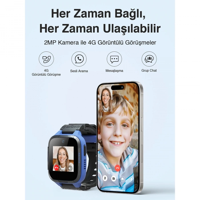 360+ Botslab E3 Akıllı Çocuk Saati Mavi