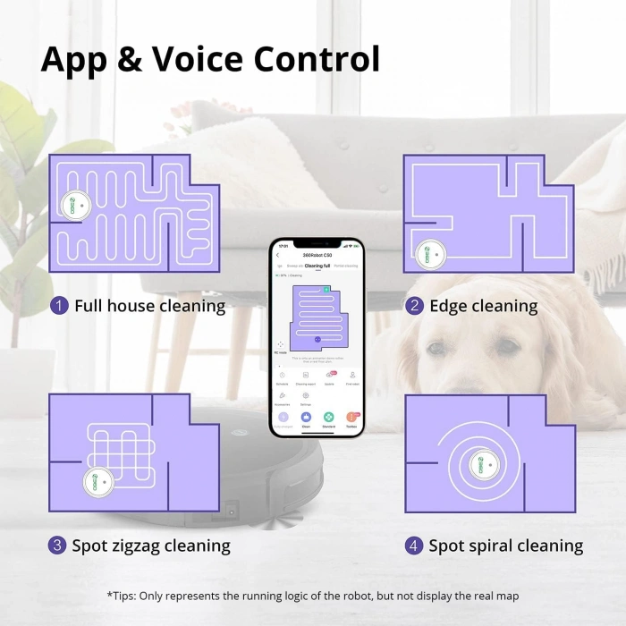 360 C50 Vacuum Mop Cleaner Akıllı Robot Süpürge