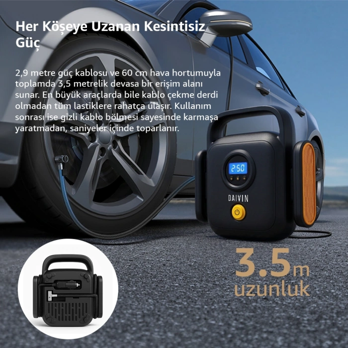 Daivin Quickair Taşınabilir Araç Hava Kompresörü