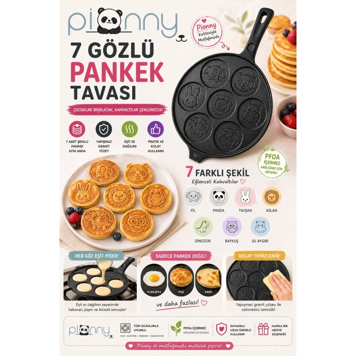 Pionny Döküm 27 Cm Pankek Tavası Siyah