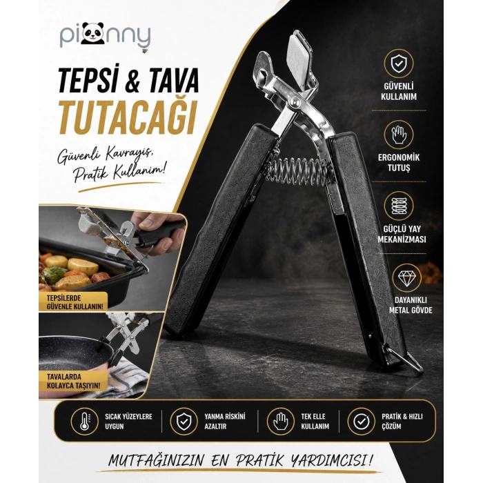 Pionny Pratik Tepsi Tava Ve Tencere Tutacağı Siyah