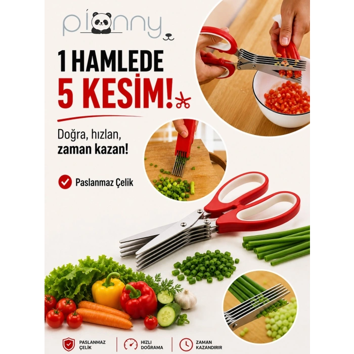 Pionny 5 Bıçaklı Sebze Doğrama Makası