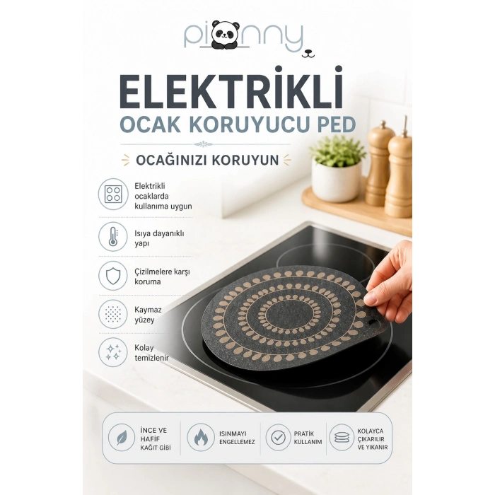 Pionny Termokromik Silikon İndüksiyon Ocak Koruyucu | Isıya Dayanıklı Kaymaz Mat