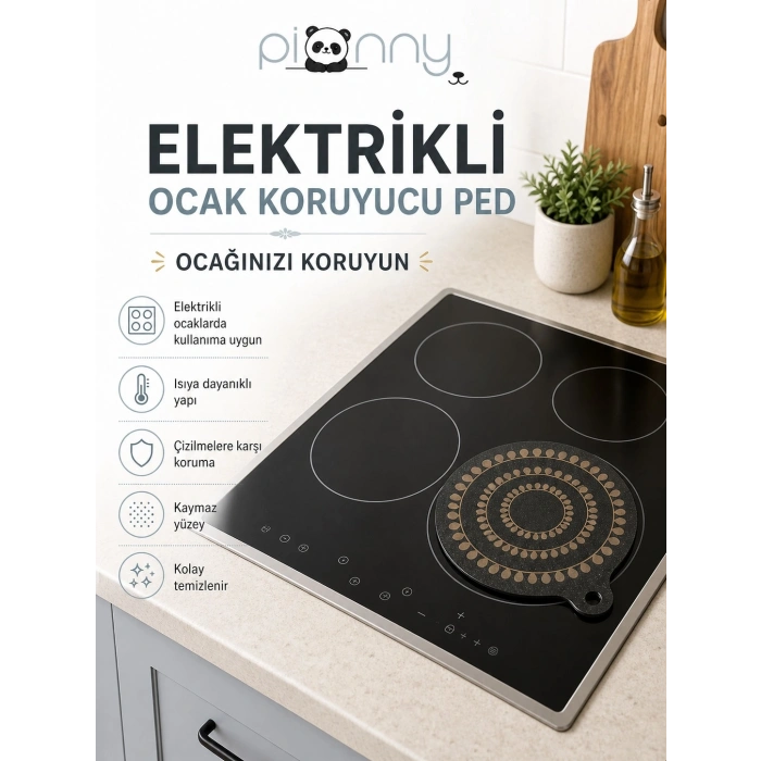 Pionny Termokromik Silikon İndüksiyon Ocak Koruyucu | Isıya Dayanıklı Kaymaz Mat