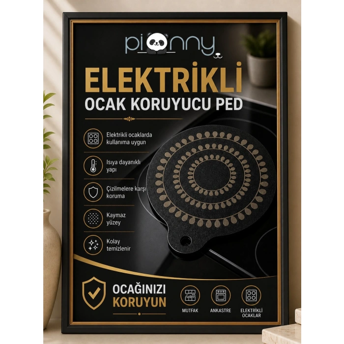 Pionny Termokromik Silikon İndüksiyon Ocak Koruyucu | Isıya Dayanıklı Kaymaz Mat