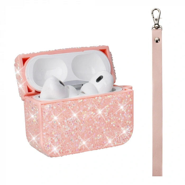 Apple Airpods 3. Nesil Zore Airbag 45 Bilek Askı Aparatlı Simli Şeffaf Kılıf