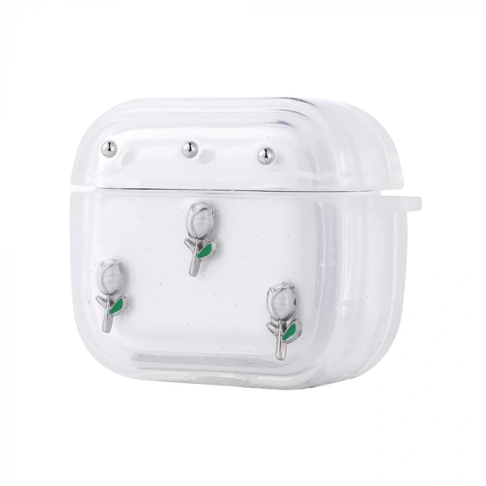 Apple Airpods 4 Zore Airbag 44 Airbag Tasarımlı Simli Şeffaf Kutup Kılıf