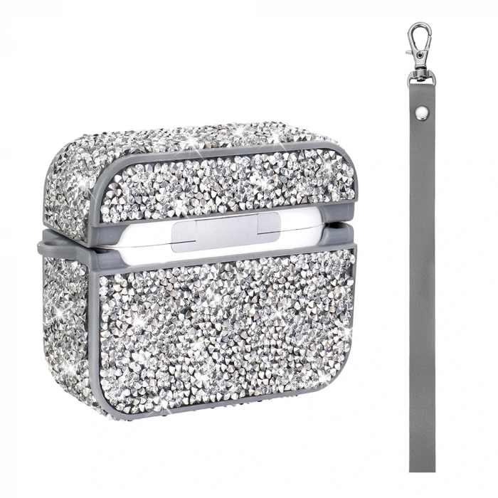 Apple Airpods Pro 2 Zore Airbag 45 Bilek Askı Aparatlı Simli Şeffaf Kılıf