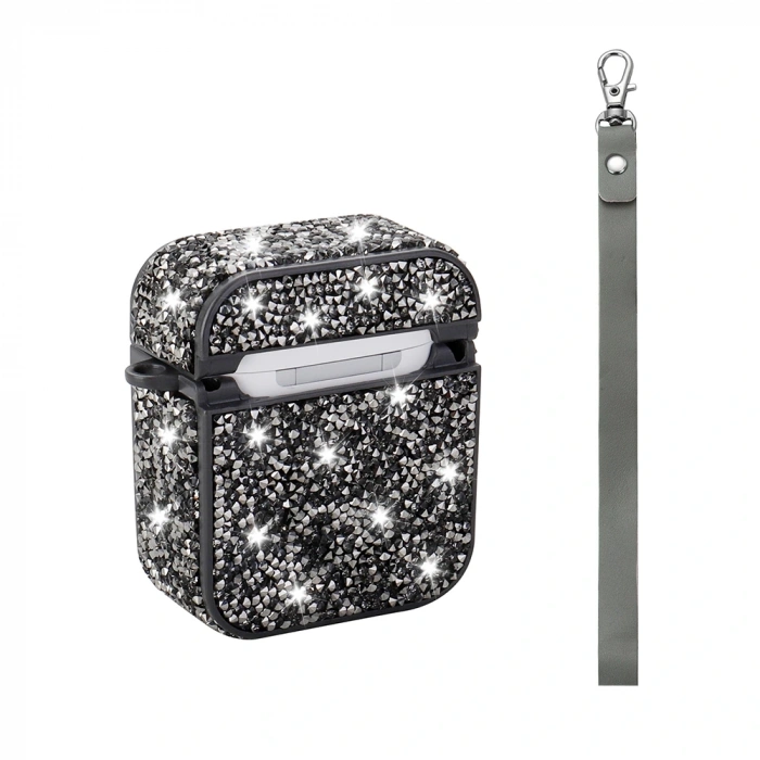 Apple Airpods Zore Airbag 45 Bilek Askı Aparatlı Simli Şeffaf Kılıf