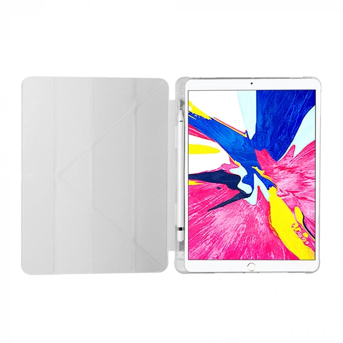 Apple iPad 10.2 2021 (9.Nesil) Kılıf Zore Tri Folding Kalem Bölmeli Standlı Kılıf