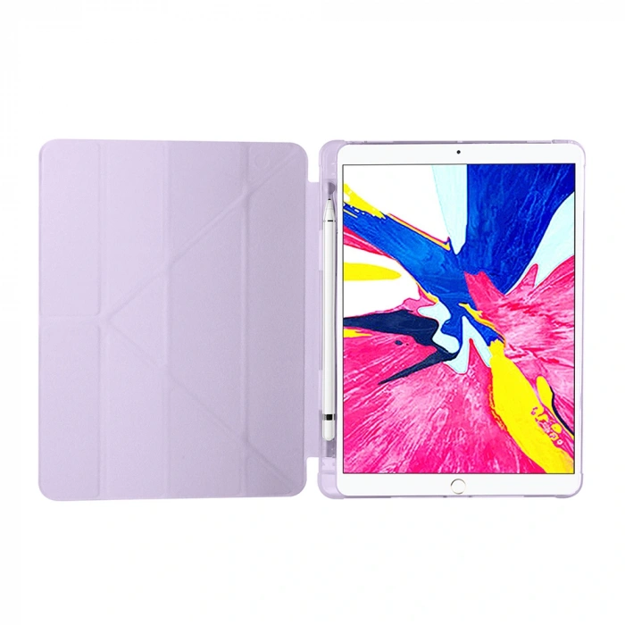 Apple iPad 10.2 2021 (9.Nesil) Kılıf Zore Tri Folding Kalem Bölmeli Standlı Kılıf