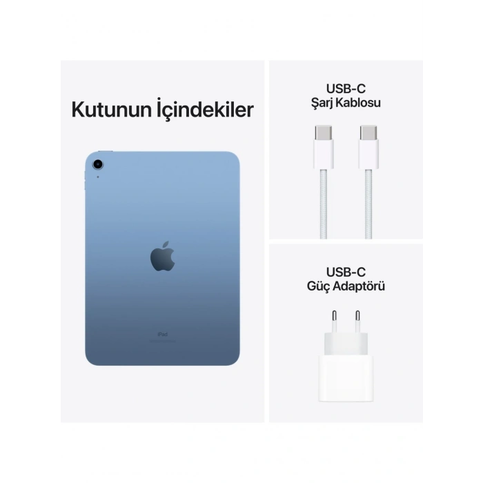 Apple iPad 10.Nesil 256GB 10.9 Wi-Fi Tablet - MPQ93TU/A Mavi