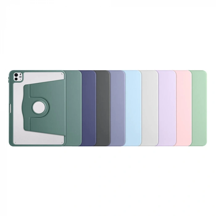 Apple iPad Pro 11 2024 Kılıf Zore Termik Kalem Bölmeli Dönebilen Standlı Kılıf