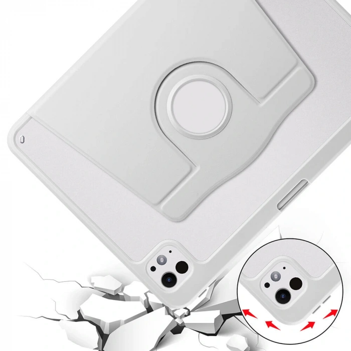 Apple iPad Pro 11 2025 M5 Kılıf Zore Termik Kalem Bölmeli Dönebilen Standlı Kılıf