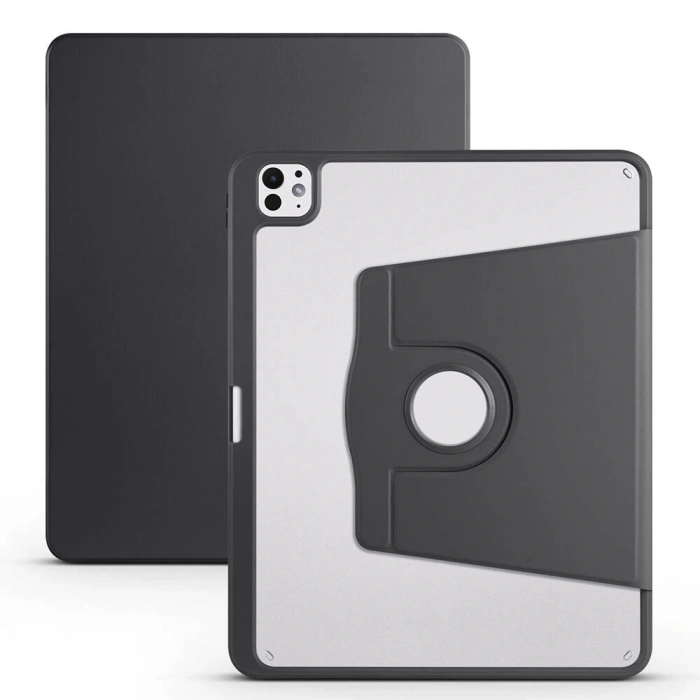 Apple iPad Pro 13 2025 M5 Kılıf Zore Termik Kalem Bölmeli Dönebilen Standlı Kılıf