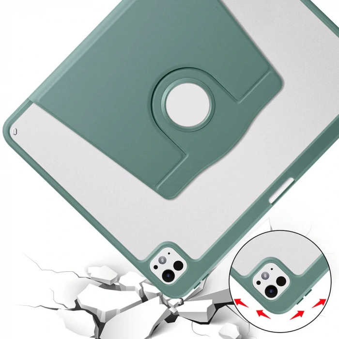 Apple iPad Pro 13 2025 M5 Kılıf Zore Termik Kalem Bölmeli Dönebilen Standlı Kılıf