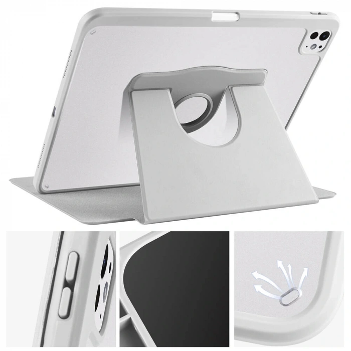 Apple iPad Pro 13 2025 M5 Kılıf Zore Termik Kalem Bölmeli Dönebilen Standlı Kılıf