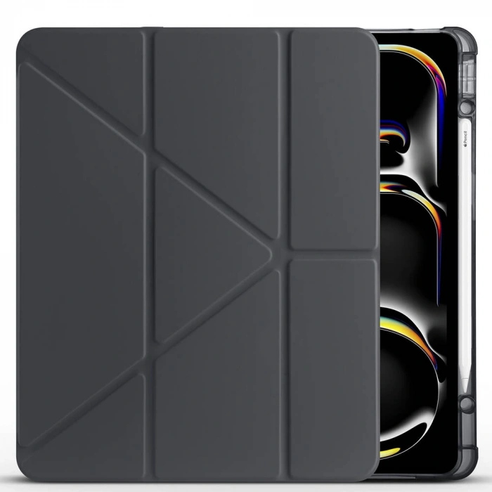 Apple iPad Pro 13 2025 M5 Kılıf Zore Tri Folding Kalem Bölmeli Standlı Kılıf