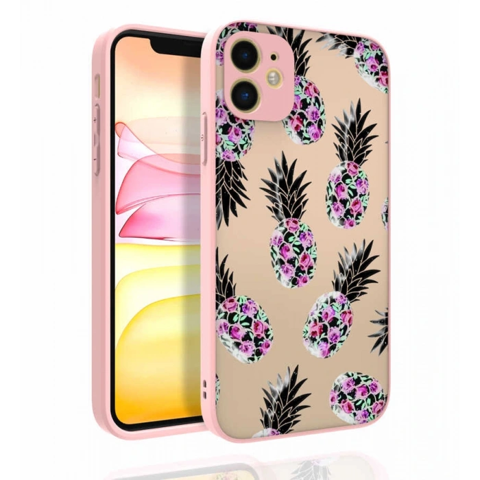 Apple iPhone 11 Kılıf Desenli Kamera Korumalı Parlak Zore Nora Kapak