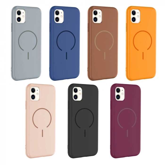 Apple iPhone 11 Kılıf M-safe Şarj Özellikli Zore Meta Kapak