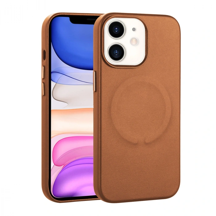 Apple iPhone 11 Kılıf PU Deri M-safe Wireless Şarj Özellikli Zore Derix Kapak