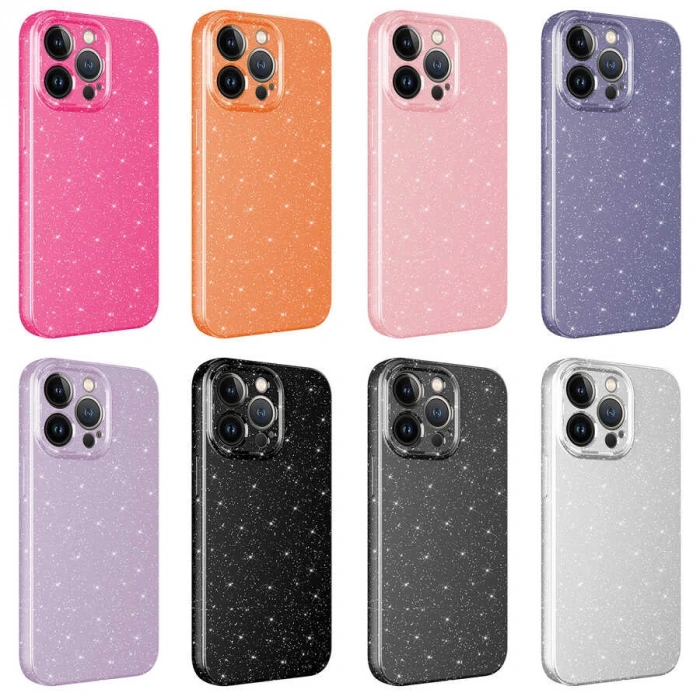 Apple iPhone 12 Pro Kılıf Kamera Korumalı Simli Lüks Zore Koton Kapak