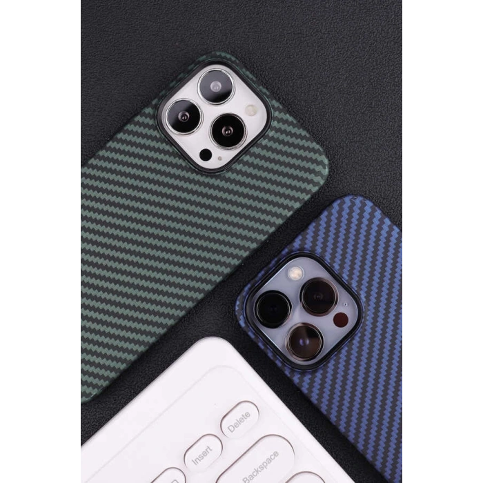 Apple iPhone 12 Pro Max Kılıf Karbon Fiber Tasarımlı Zore Karbono Kapak