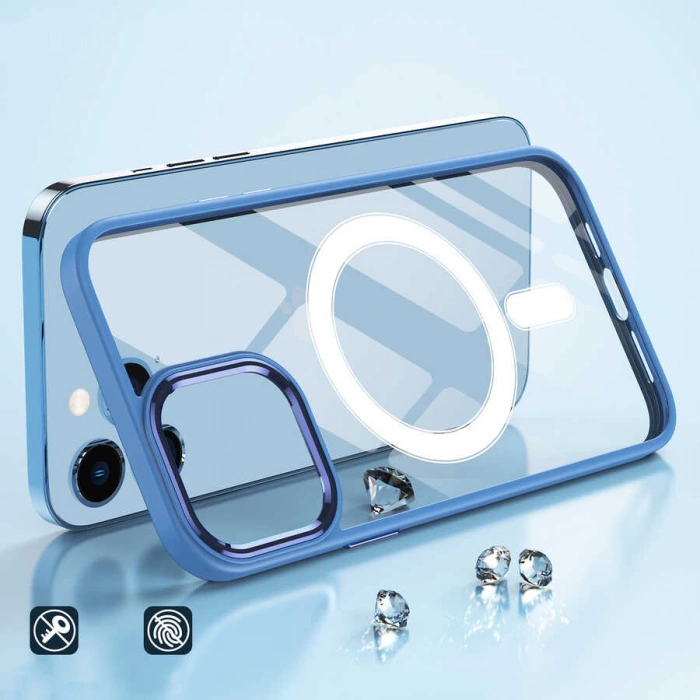 Apple iPhone 12 Pro Max Kılıf Wireless Şarj Özellikli Zore Krom M-safe Silikon Kapak