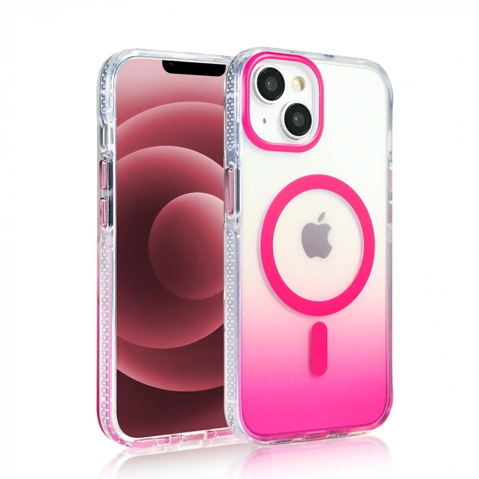 Apple iPhone 13 Kılıf M-safe Şarj Özellikli Transparan Renk Geçişli Zore Toros Kapak