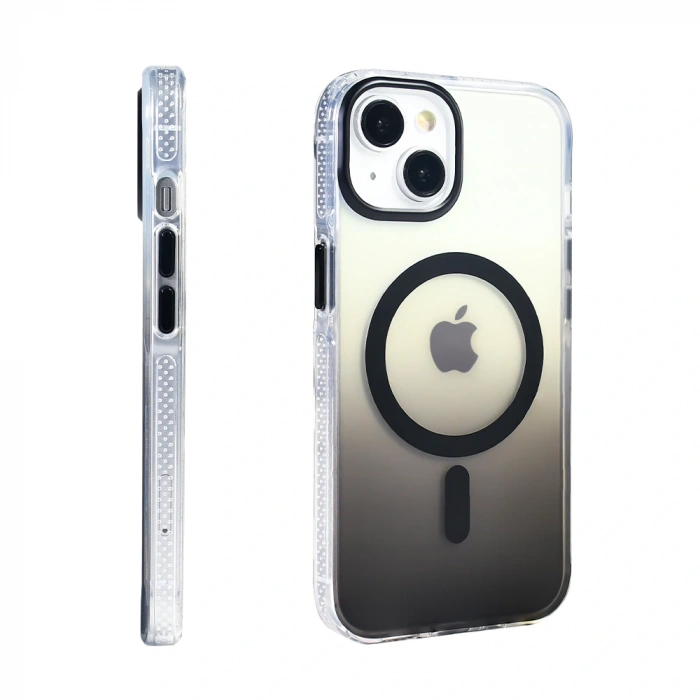 Apple iPhone 13 Kılıf M-safe Şarj Özellikli Transparan Renk Geçişli Zore Toros Kapak