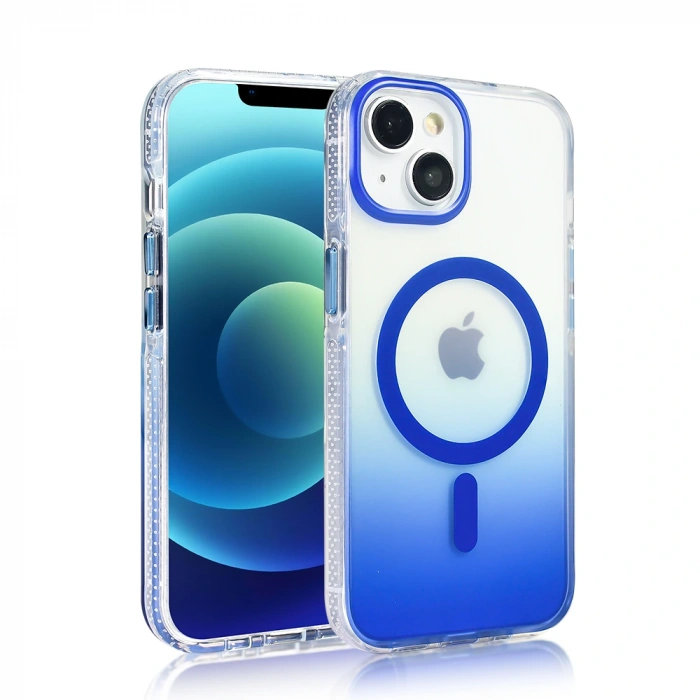 Apple iPhone 13 Kılıf M-safe Şarj Özellikli Transparan Renk Geçişli Zore Toros Kapak