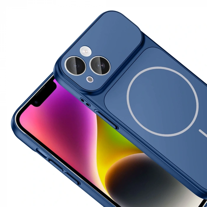 Apple iPhone 13 Kılıf Zore M-Safe Şarj Özellikli Kamera Korumalı Formen Kapak