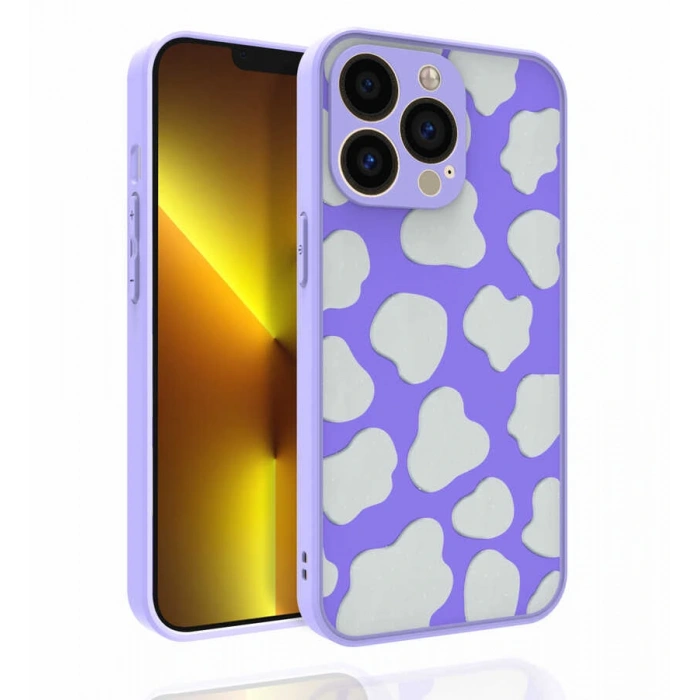 Apple iPhone 13 Pro Kılıf Desenli Kamera Korumalı Parlak Zore Nora Kapak