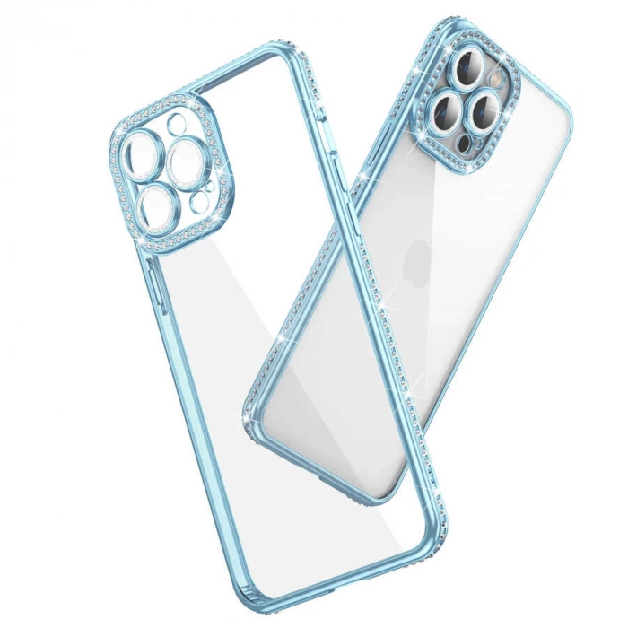 Apple iPhone 13 Pro Max Kılıf Kamera Korumalı Taşlı Zore Mina Kapak