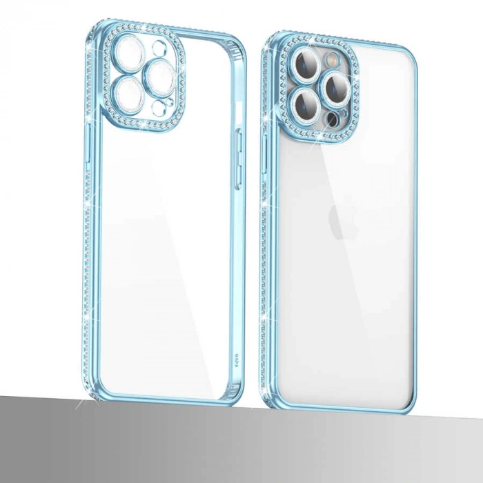 Apple iPhone 13 Pro Max Kılıf Kamera Korumalı Taşlı Zore Mina Kapak