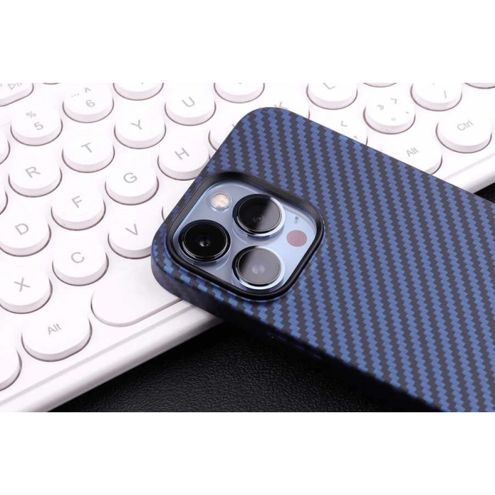 Apple iPhone 13 Pro Max Kılıf Karbon Fiber Tasarımlı Zore Karbono Kapak