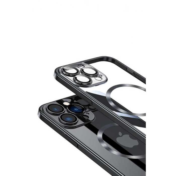 Apple iPhone 13 Pro Max Kılıf Wireless Şarj Özellikli Sert PC Zore Riksos M-safe Kapak