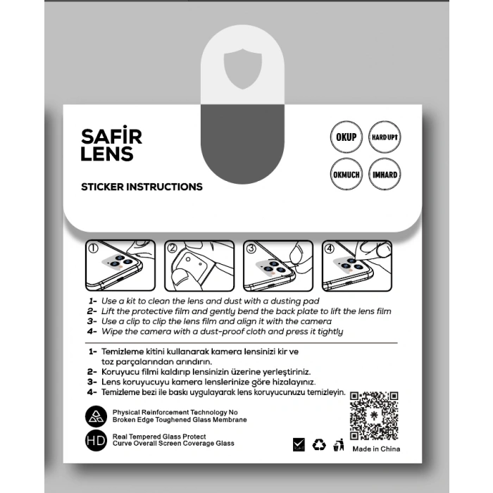 Apple iPhone 13 Pro Max Zore CL-11 Safir Parmak İzi Bırakmayan Anti-Reflective Kamera Lens Koruyucu