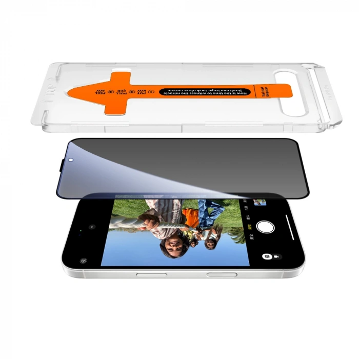 Apple iPhone 13 Zore 2.5D Oliv Privacy Temperli Cam Ekran Koruyucu + Kolay Uygulama Aparatı